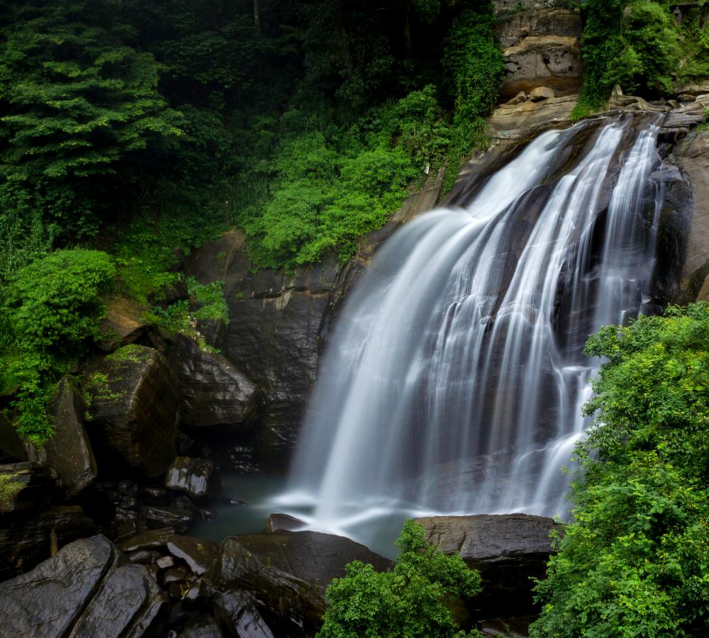 Huluganga Falls (also known as Hulu River Waterfall)-Knuckles Mountain Range.